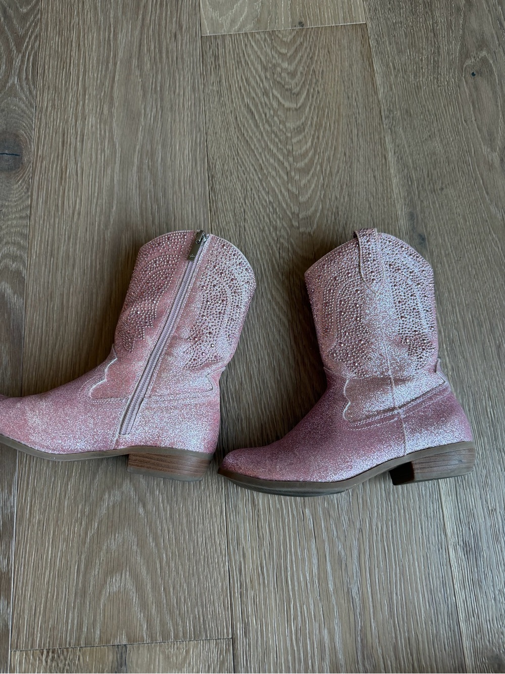 Nina Pink Glitter Pull-On Kids Western Boots
